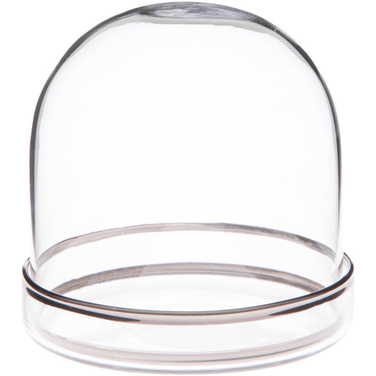 Plymor 3" x 3" Glass Display Dome Cloche with Silver Rim (Silver Rim Glass Tray Base)